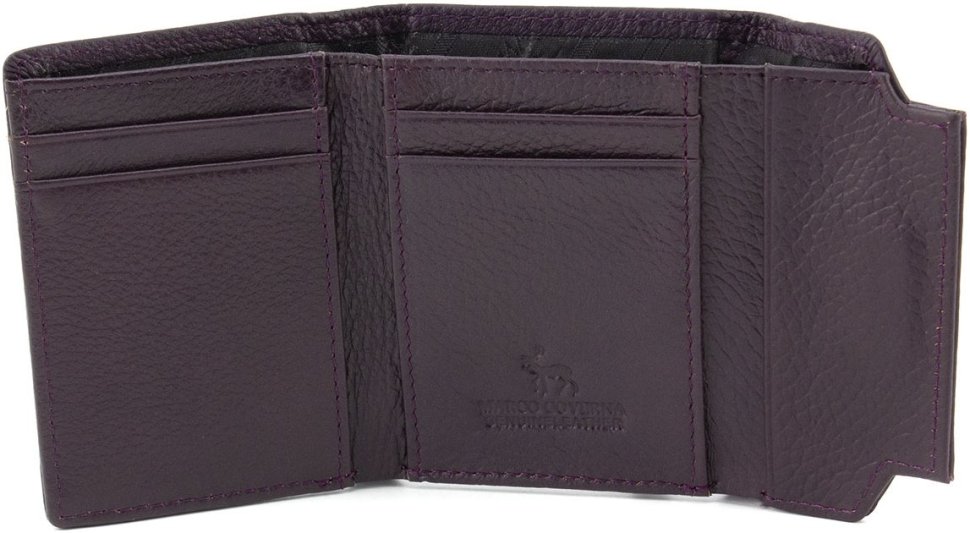 Фиолетовый женский кошелек маленького размера из натуральной кожи Marco Coverna 68639