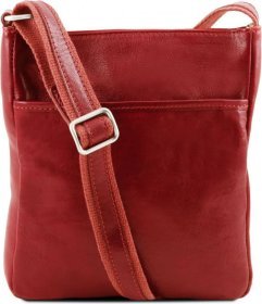 Мужская кожаная сумка через плечо красного цвета Tuscany Leather (21772)