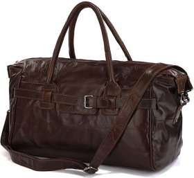 Универсальная кожаная дорожная сумка коричневого цвета VINTAGE STYLE (14053)