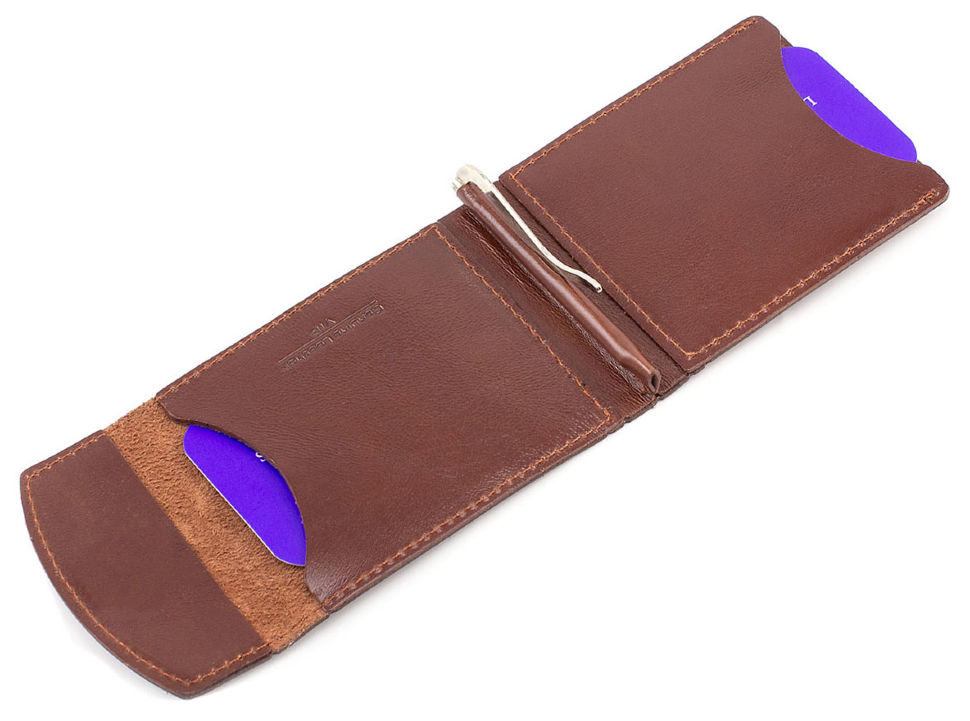 Кожаный зажим для купюр коричнево-рыжего цвета ST Leather (16845)