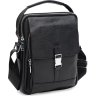 Мужская кожаная сумка-барсетка на плечо в черном цвете Borsa Leather (21330) - 1