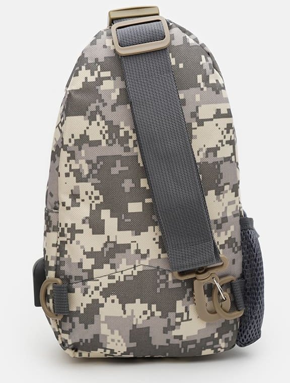 Мужская тактическая сумка-слинг через плечо из текстиля с принтом под пиксель - Monsen (22159)
