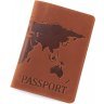 Светло-коричневая матовая обложка для паспорта из натуральной кожи ST Leather (16596)