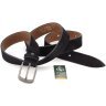 Черный замшевый ремень под брюки с пряжкой сатинового цвета Sergio Torri 35604 - 3