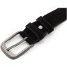 Черный замшевый ремень под брюки с пряжкой сатинового цвета Sergio Torri 35604 - 2