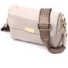 Кожаная женская сумка-кроссбоди маленького размера в белом цвете Vintage 2422404 - 1