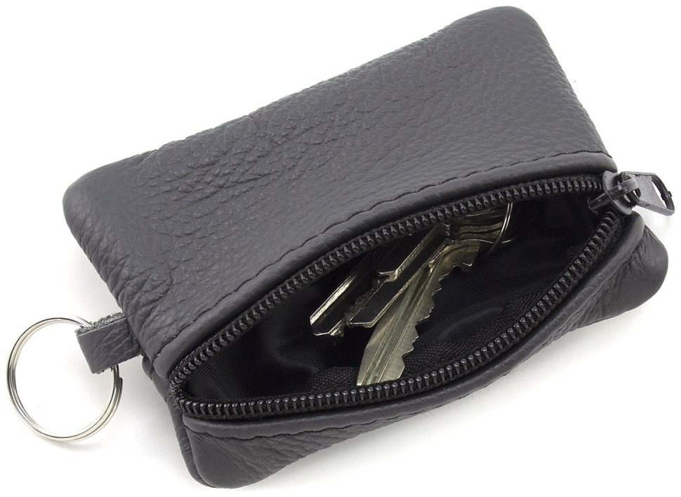 Темно-серая миниатюрная ключница из натуральной кожи флотар ST Leather 70841