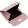 Темно-розовый женский кошелек из натуральной кожи с фиксацией на кнопку KARYA (19839) - 6