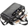 Солидная мужская сумка-портфель на два отдела из натуральной кожи черного цвета SHVIGEL (11123) - 4