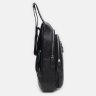Черная повседневная мужская сумка-рюкзак на два отделения из натуральной кожи Keizer (19325) - 3