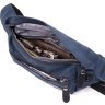 Темно-синяя практичная мужская сумка-бананка из нейлона Vintage (20637) - 3