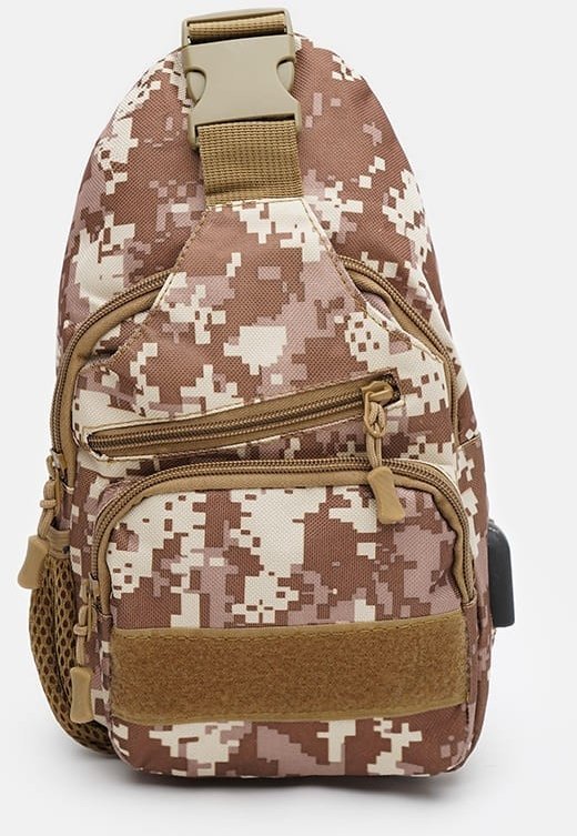Мужская тактическая сумка-рюкзак через плечо из текстиля с пиксельным принтом - Monsen (22158)