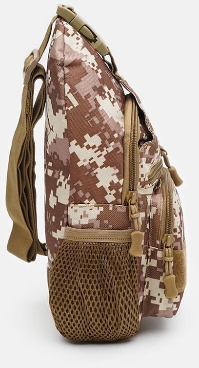 Мужская тактическая сумка-рюкзак через плечо из текстиля с пиксельным принтом - Monsen (22158)