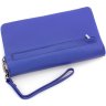Синий крупный женский кошелек-клатч из зернистой кожи ST Leather (14037) - 4
