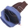 Синяя текстильная мужская сумка-слинг небольшого размера Vintage (2421232) - 4