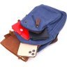 Синяя текстильная мужская сумка-слинг небольшого размера Vintage (2421232) - 6