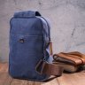 Синяя текстильная мужская сумка-слинг небольшого размера Vintage (2421232) - 8