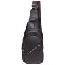 Мужской кожаный вместительный слинг-рюкзак коричневого цвета Borsa Leather 72942 - 2