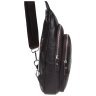 Мужской кожаный вместительный слинг-рюкзак коричневого цвета Borsa Leather 72942 - 5