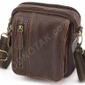 Кожаная коричневая компактная мужская сумка высокого качества Leather Collection (10364) - 5