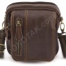 Кожаная коричневая компактная мужская сумка высокого качества Leather Collection (10364) - 3