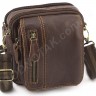 Кожаная коричневая компактная мужская сумка высокого качества Leather Collection (10364) - 7