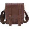 Кожаная мужская наплечная сумка вертикального типа Leather Collection (10363) - 4