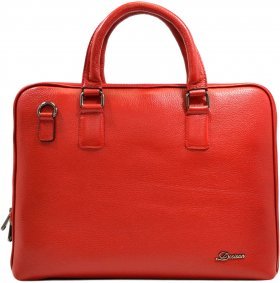 Женская деловая сумка красного цвета из натуральной кожи Desisan (3032-4)