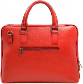 Женская деловая сумка красного цвета из натуральной кожи Desisan (3032-4) - 2