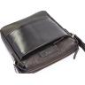 Черная наплечная сумка планшет из двух видов кожи VATTO (11684) - 9