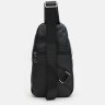 Удобная мужская сумка-слинг из фактурной кожи черного цвета Keizer (56242) - 4
