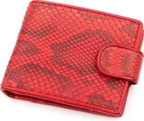 Красный кошелек из фактурной кожи питона SNAKE LEATHER (024-18182)
