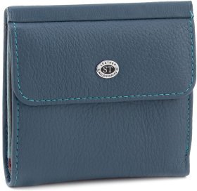 Маленький женский кошелек синего цвета из натуральной кожи ST Leather 1767342