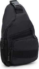 Черная вместительная мужская сумка-рюкзак через плечо из текстиля Monsen (22111)