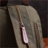 Мужская сумка-рюкзак среднего размера из текстиля оливкового цвета Vintage 2422145 - 9