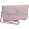 Темно-розовый длинный женский кошелек-клатч из натуральной кожи ST Leather (14036)