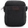 Наплечная маленькая мужская сумка из плотного текстиля черного цвета Monsen 71543 - 1
