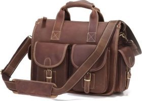 Вместительная мужская сумка с карманами в стиле винтаж VINTAGE STYLE (14140)