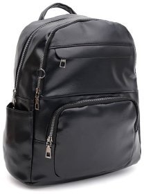 Жіночий рюкзак середнього розміру із чорної екошкіри Monsen 71843