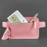 Оригинальная кожаная сумка-бананка розового цвета BlankNote Dropbag Mini (12697) - 2