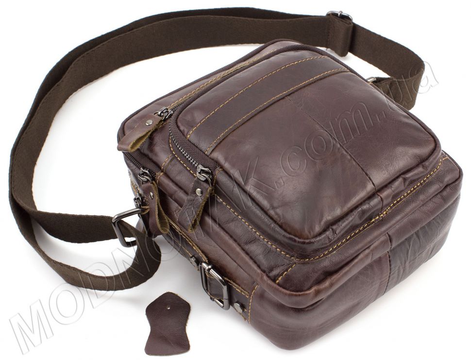 Стильная мужская сумка через плечо из натуральной кожи KLEVENT (11536)