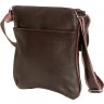 Коричневая мужская сумка-планшет из фактурной кожи через плечо Vip Collection (21106) - 2