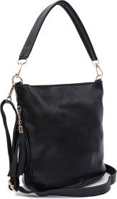 Женская повседневная кожаная сумка черного цвета Keizer (56043)