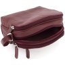 Бордовая женская сумка компактного размера из натуральной кожи на три молнии Visconti Holly 69043 - 8
