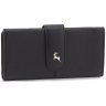 Черный женский кошелек из фактурной кожи с блоком под много карт Ashwood 69643 - 1
