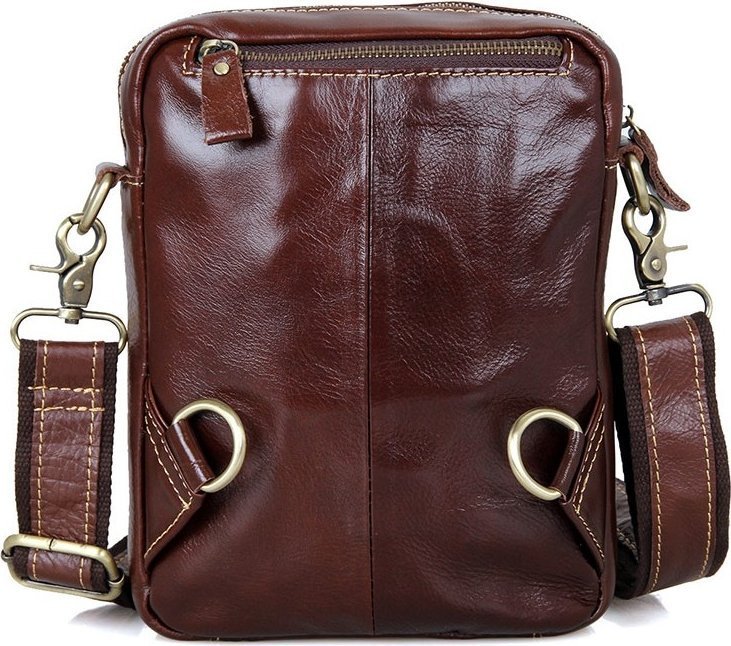 Повседневная мужская компактная сумка рюкзак из натуральной кожи VINTAGE STYLE (14417)