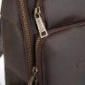 Кожаный слинг-рюкзак на одно плечо из коричневой кожи TARWA (19859) - 4