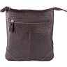 Коричневая мужская сумка-планшет на плечо из натуральной кожи с крупной фактурой SHVIGEL (11014) - 2