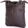 Коричневая мужская сумка-планшет на плечо из натуральной кожи с крупной фактурой SHVIGEL (11014) - 5