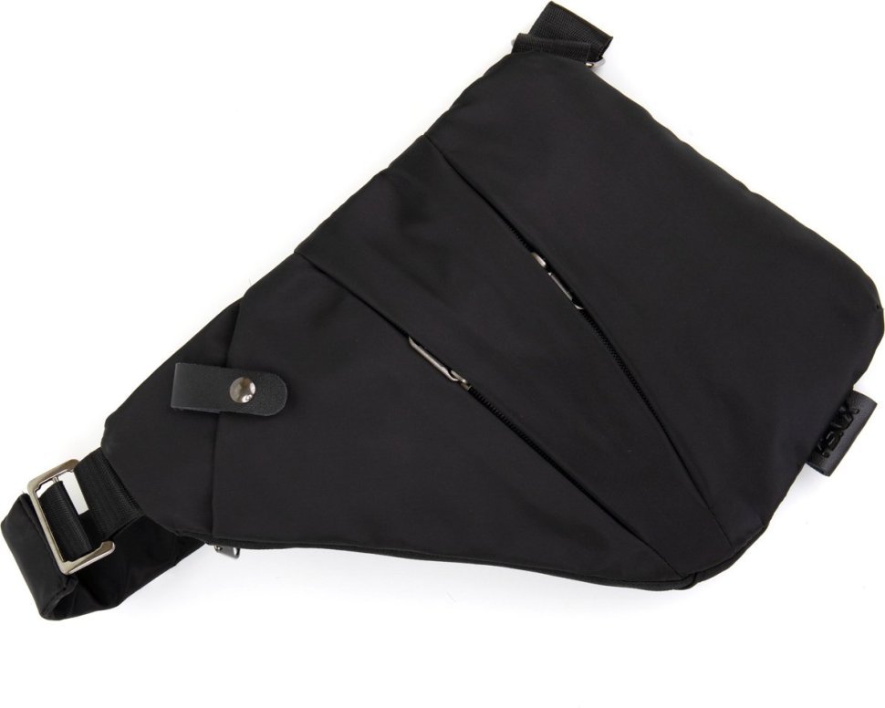 Мужская нейлоновая сумка-слинг через плечо черного цвета Vintage (20557)